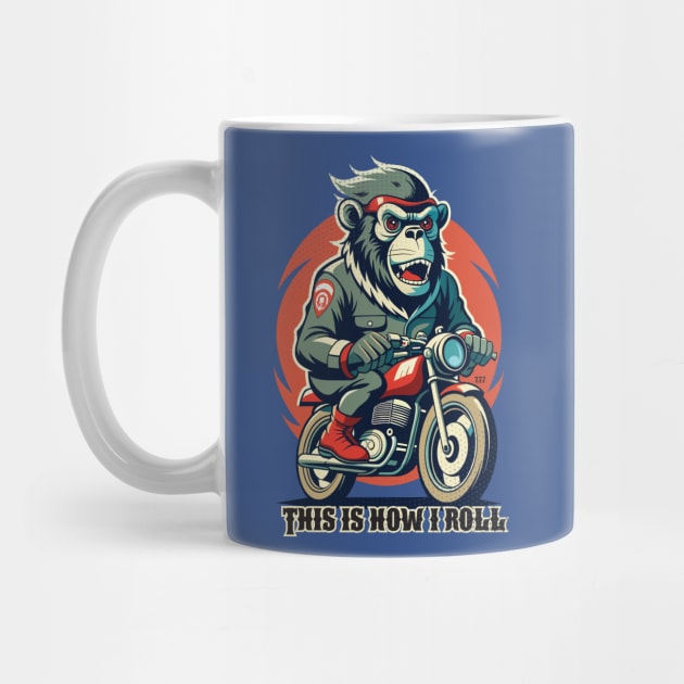 Retro Gorilla Motorcycle by Surrealcoin777